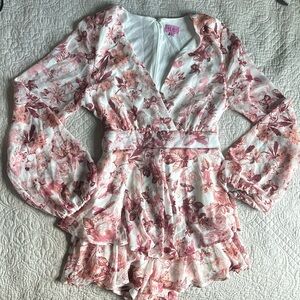 Pink Floral Romper